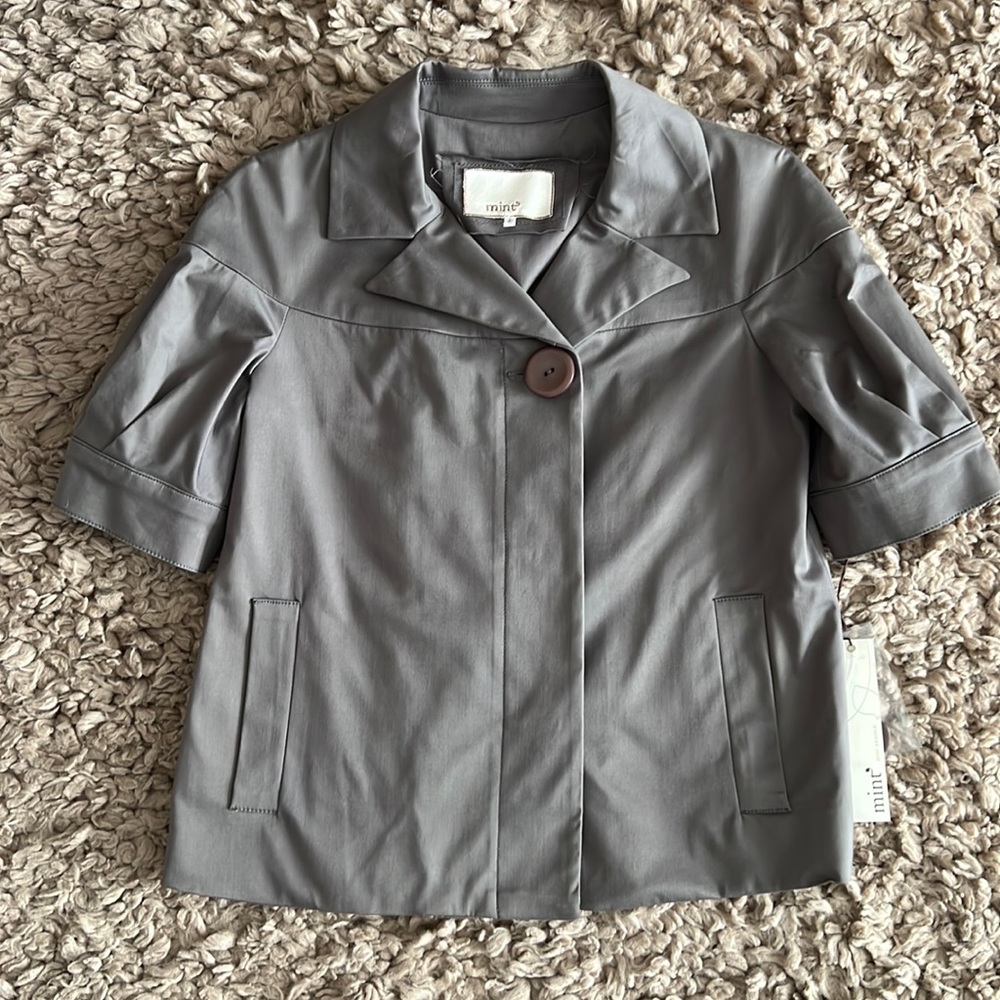 Mint Jodi Arnold Grey Short Sleeve Jacket Blazer Size 2